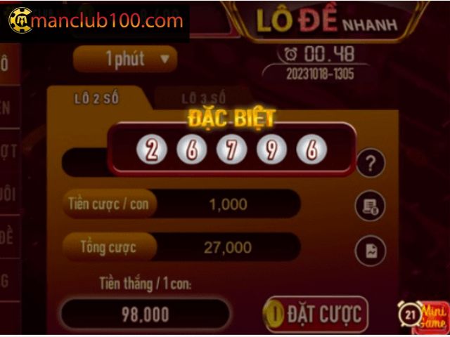 Hướng dẫn chơi lô đề Manclub kiểu lô xiên