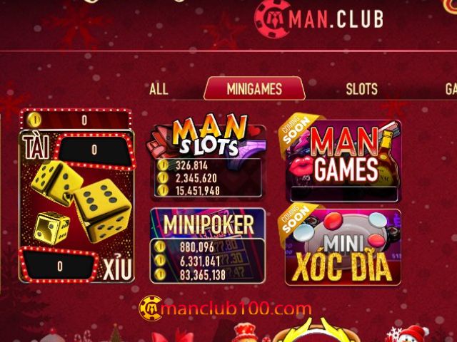 Lựa chọn trò chơi để tham gia tại Manclub